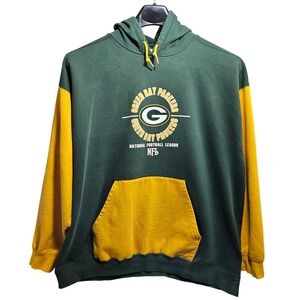 NFL Green Bay Packers Hoodie Men 2XL Green Gold Colorblock VF Imagewear Pullover